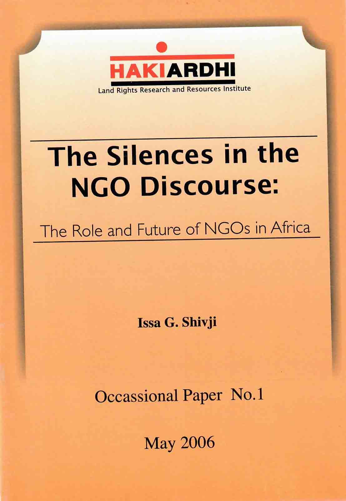 The silences in the NGO discourse